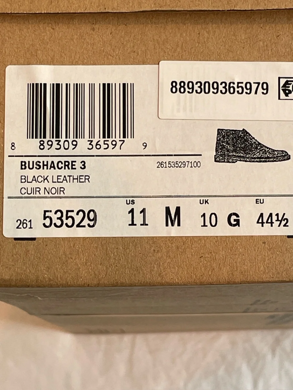 Clarks Bushacre Black Chukka Boots Sz 11 BNWB